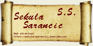 Sekula Šarančić vizit kartica